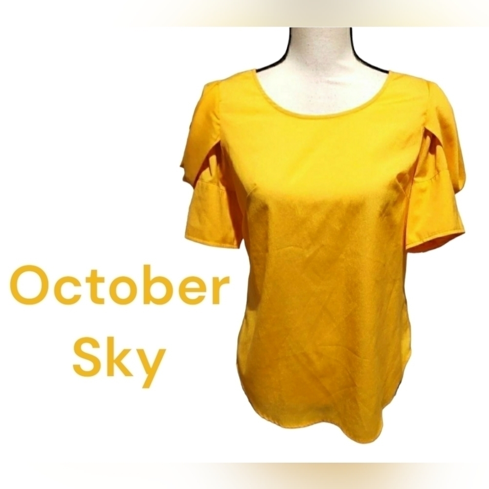 OCTOBER Sky blouse yellow womens size medium